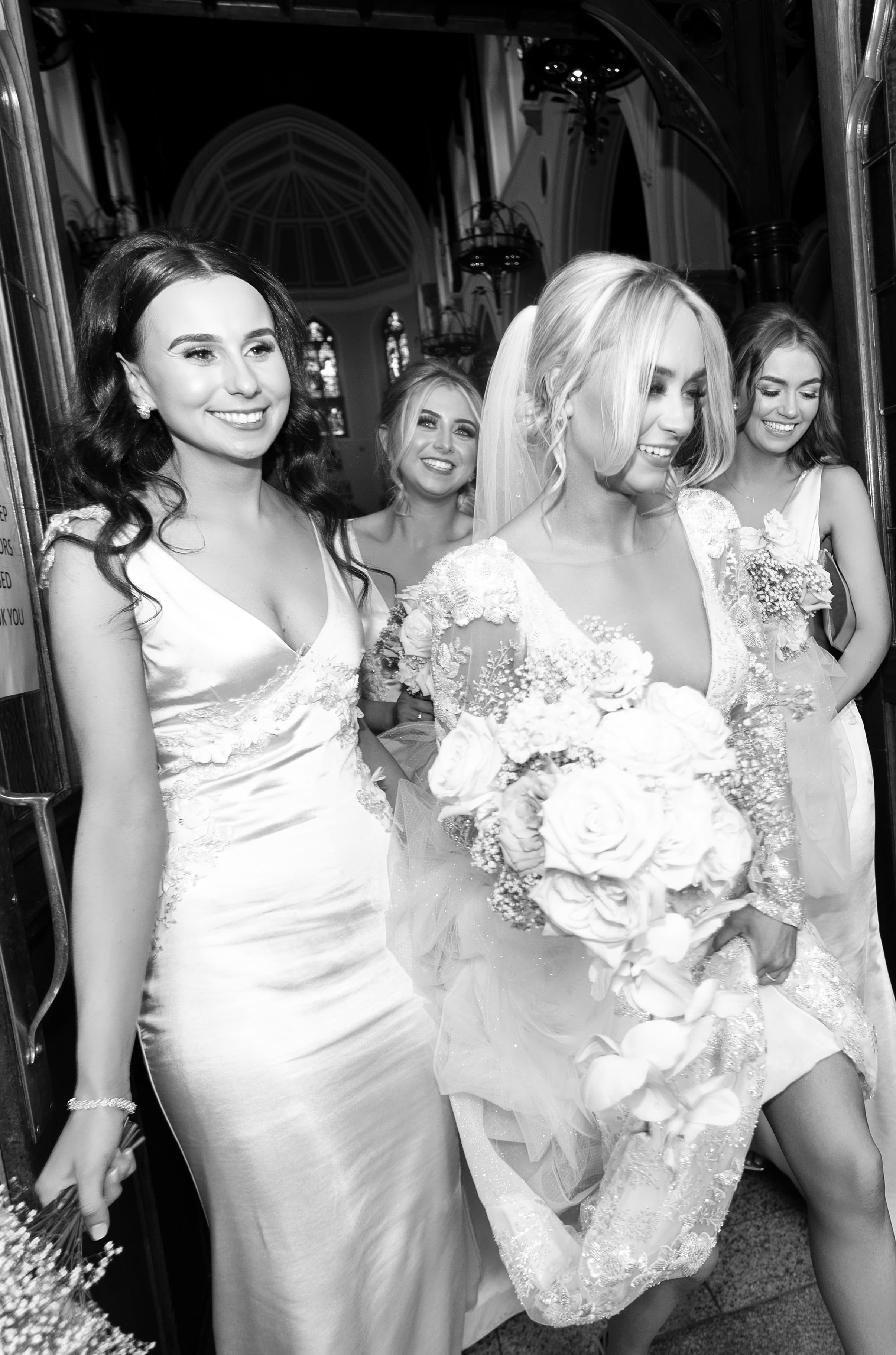 Wedding guests celebrating