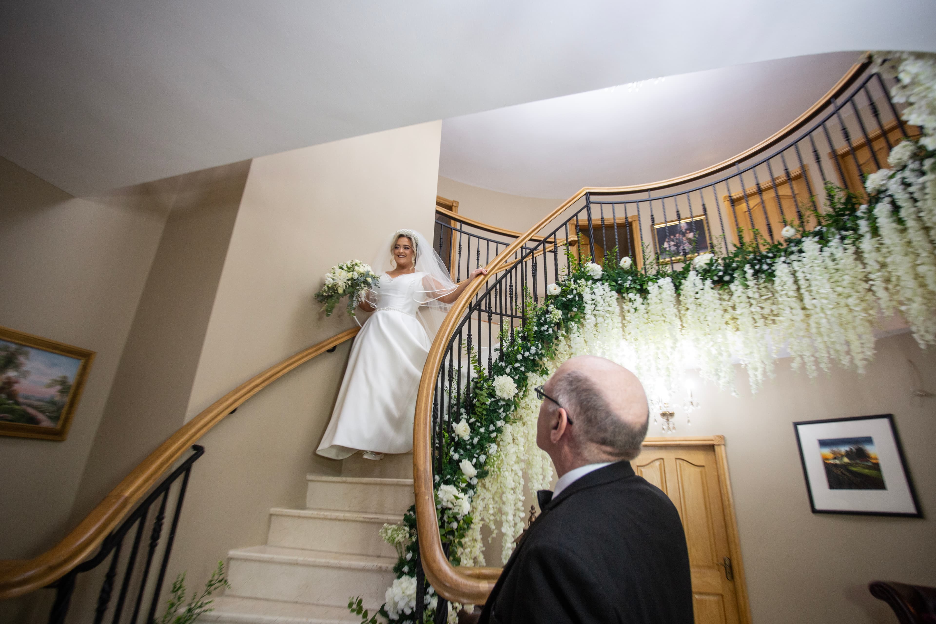 Daddy reveal on the staircase